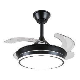 Ventilador Retractil Ambra-S Negro P&B - Motor DC. luz LED. 40-92cmØ.
