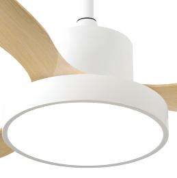 Ventilador HAYATE Mini Blanco-Haya Fabrilamp  Motor DC, luz LED Ø97cm