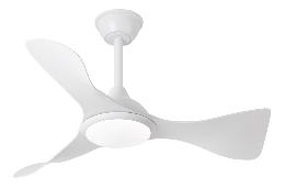 Ventilador Caiman Blanco Fabrilamp - Motor DC. 89cm Ø. Luz LED