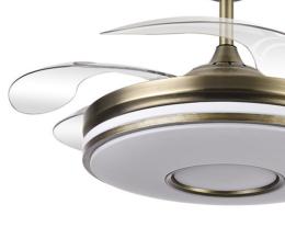 Ventilador DANI Oro envejecido 4 Aspas - Fabrilamp. Motor DC Ø108cm