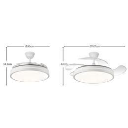 Ventilador Escorpion Blanco Fabrilamp - Motor DC Ø107cm