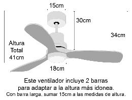 Ventilador Galena Sunaca - motor DC luz  LED Ø 105cm. 