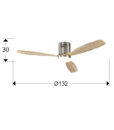 Ventilador SIROCO Níquel - Schuller - Motor DC LED Ø132cm