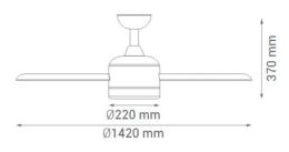 Ventilador Sonet Sulion - Motor DC y luz LED 142cmØ