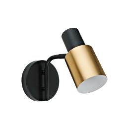 Aplique 1 L MAENA negro-laton 1 x 40w e-14 - ALEMAR