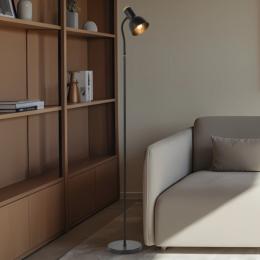 Pie salon ANDER negro madera 1 x 60w e-27 - ALEMAR