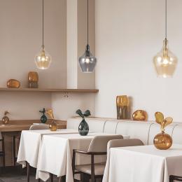 Colgante AINA negro - fumé 1 x 60w e-27 - ALEMAR