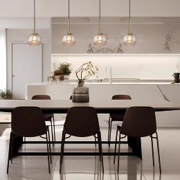 Colgante 1L CACELA negro-ambar 1 x 60w e-27 - tulipa 15cm - ALEMAR