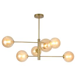 Lampara 6L GALAXIA latón ambar - ALEMAR