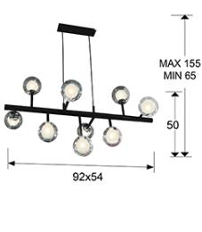 Lámpara colgante Altais Schuller - negro cromo 9L. LED.