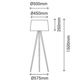 Lampara de pie Sulion Ona Wood - Pantalla Negra Ø50cm