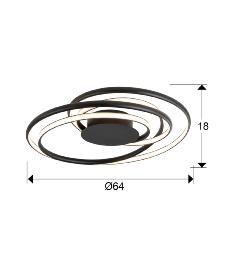 DANZA- PLAFON NEGRO D70 - SCHULLER