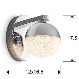 Aplique pared Sphere Schuller - 17.5cm. cromo 1L. LED