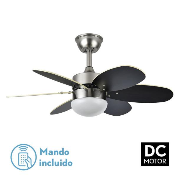 Ventilador ALVES Niquel/Wengue - Fabrilamp. Motor DC. Ø 85cm.