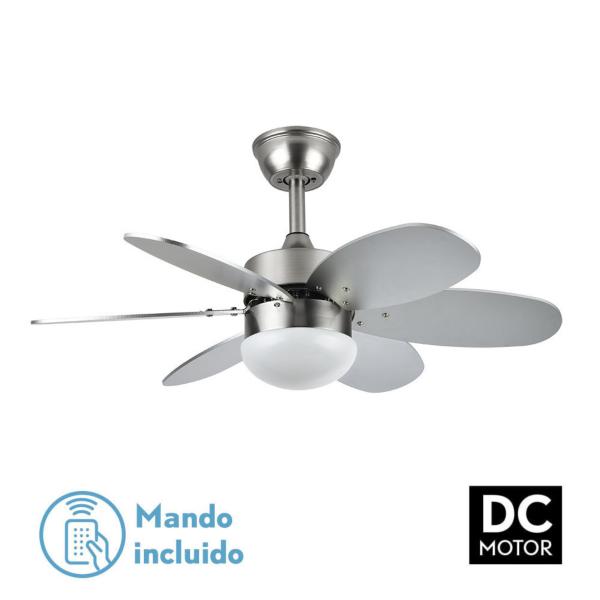 Ventilador ALVES Niquel/Plata - Fabrilamp. Motor DC. Ø 85cm.