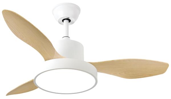 Ventilador HAYATE Mini Blanco-Haya Fabrilamp  Motor DC, luz LED Ø97cm