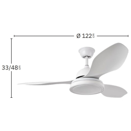 Ventilador DATOO Blanco Fabrilamp  Motor DC Ø122cm