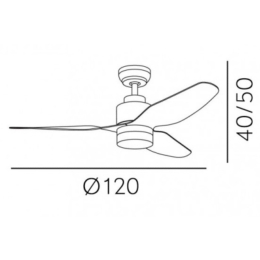 Ventilador GERONA Marrón Fabrilamp  Motor AC, luz LED Ø120cm