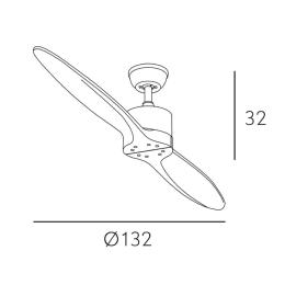 Ventilador LESTE Níquel/Haya Fabrilamp   Motor DC Ø132cm