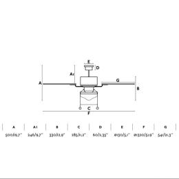 Ventilador Lombok FARO marrón sin luz 132cm. Ø