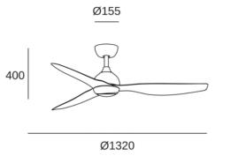 Ventilador PAM - Forlight. Luz LED Ø132cm