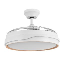 Ventilador Tempano Blanco Madera Fabrilamp - Motor DC Ø107cm