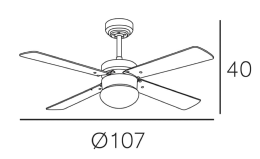 Ventilador TRAMONTANA Oro Envejecido - Fabrilamp. Ø 107cm.