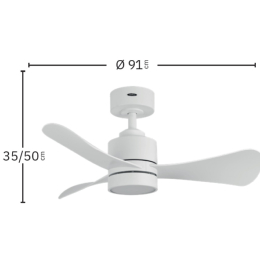 Ventilador Zepelin Blanco Fabrilamp - Motor DC Ø91cm