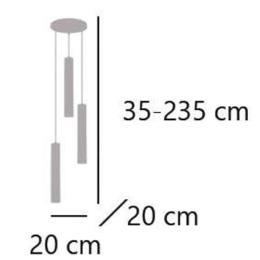Colgante 3L ANTIA laton 3 x 40w e-14 - ALEMAR