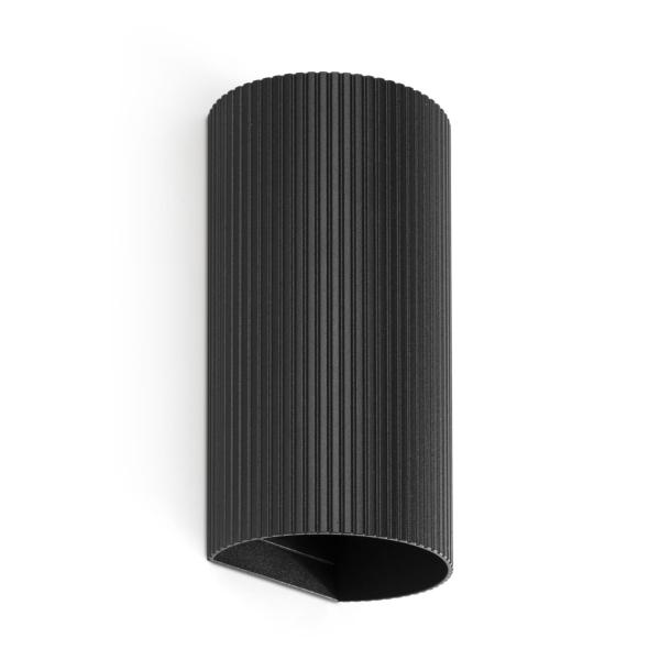 Aplique SOLE 2 Luces redondo negro estriado Faro