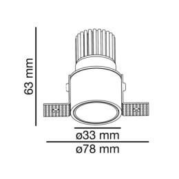Empotrable FOX trimless blanco LED 5W 2700K 25° Faro
