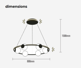 LAMPARA ICON 1 MIMAX - LAMPARA LED CON ARO Y 6 LUCES TIPO REDONDA 