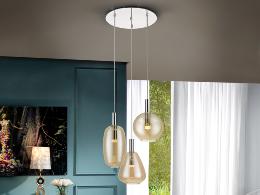 NARA- LAMPARA 3L CROMO D45 - ILUMINACION i3 By SCHULLER