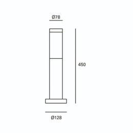 Baliza exterior Koral Inoxidable. 45cm. Forlight - inoxidable. 