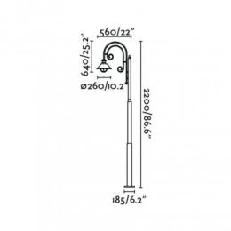 Farola de exterior 1 luz 220cm Serie Nautica-7 - FARO