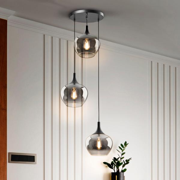 OPAZ-LAMPARA 3L NEGRO/SMOKE - SCHULLER