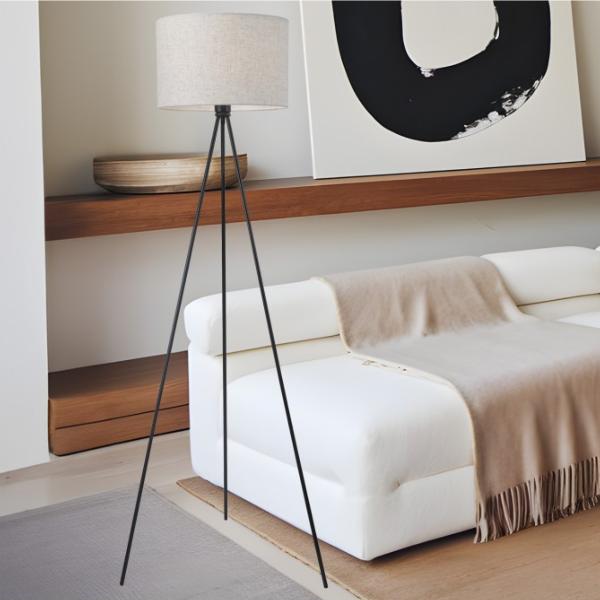 Pie salon TIVOLI negro 1 x 60w e-27 - ALEMAR