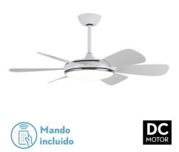 Ventilador ORIEL Blanco - Fabrilamp  Motor DC, luz LED Ø107cm