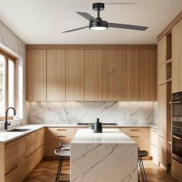 Ventilador BARTH Negro FARO - Motor DC Luz LED Ø132cm.