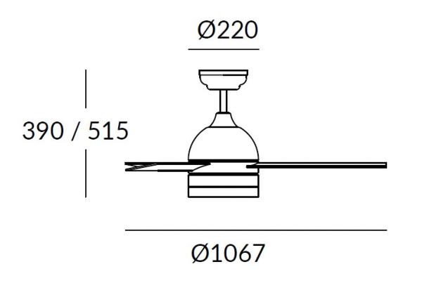 ventilador de techo inca leds-c4 - medidas