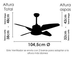 Ventilador Gela Sunaca - motor DC luz  LED Ø 105cm. 