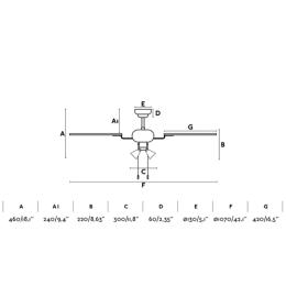 Ventilador de techo Lisboa FARO 107cm.Ø