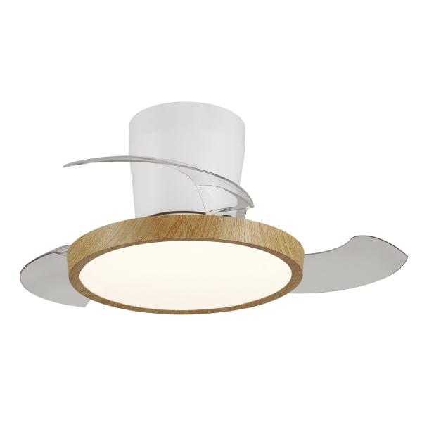 Ventilador Retractil Melody-XS Blanco madera con base P&B - Motor DC. 30-68cmØ.