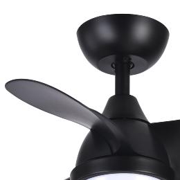 Ventilador PIRDO Negro Fabrilamp - Motor DC. 60cm Ø. Luz LED