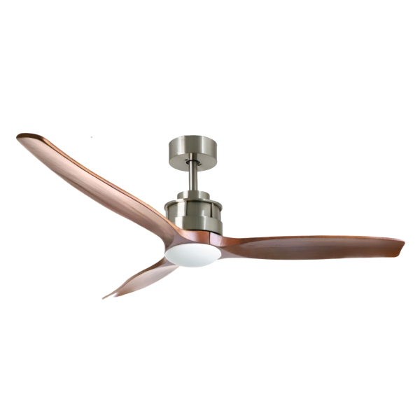 Ventilador CORON Niquel Nogal Sunaca LED - Motor DC 132cm Ø.