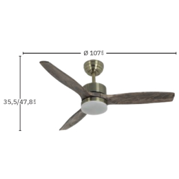 Ventilador Torino Cuero Fabrilamp - Motor DC Ø107cm