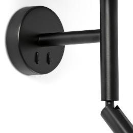 Aplique WINDSOR negro/lino con lector LED Faro