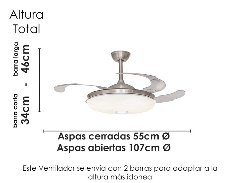 ventilador de techo tegaluxe music niquel