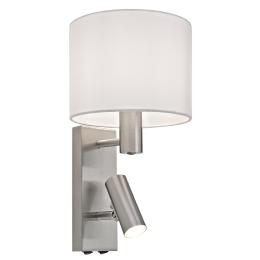 Aplique HERA niquel satinado pantalla blanca  - ALEMAR