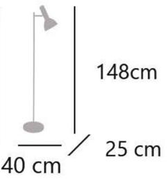 Pie salon LUMIERE negro 1 x 60w e-27 - ALEMAR